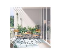 vidaXL 3-delige Bistroset inklapbaar massief acaciahout313157 Marron G