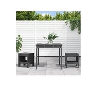 vidaXL 3-delige Bistroset massief grenenhout grijs3157705 G