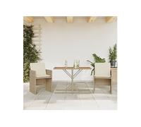 vidaXL Ensemble de Bistro avec Coussins 3 pcs, Chaises et Table de Patio, Meubles de Terrasse Arrière-cour Extérieur, Beige 365069