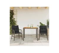 vidaXL 3-delige Bistroset met kussens poly rattan grijs3212048 Gris G