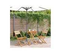 3-delige Bistroset polypropeen en massief hout beige3281747