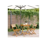3-delige Bistroset polypropeen en massief hout beige3281759