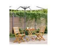 vidaXL Ensemble de bistro 3 pièces Beige polypropylène et bois massif pour jardin et balcon