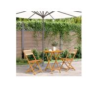 3-delige Bistroset polypropeen en massief hout beige3281843