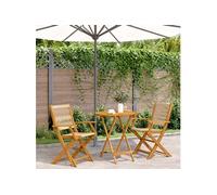 3-delige Bistroset polypropeen en massief hout beige3281855