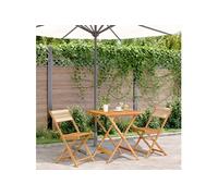 3-delige Bistroset polypropeen en massief hout beige3281867