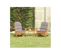 Vidaxl Ensemble De Salon De Jardin Adirondack 3 Pcs Bois Acacia Solide