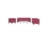 Vidaxl Ensemble De Canapé Chesterfield Et Traversins 3 Pcs Velours Multicolore