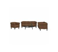 3-delige Loungeset fluweel bruin3209218