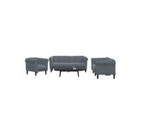 vidaXL Ensemble de canapés 3 pcs gris foncé velours