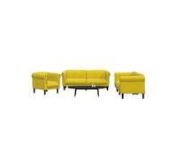 3-delige Loungeset fluweel geel3209215