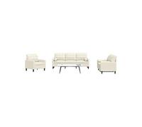 vidaXL 3-delige Loungeset met kussens en bolsters fluweel crÃmekleurig3278379 Blanc G