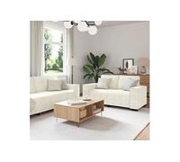 Vidaxl Ensemble De Canapés 3 Pcs Avec Coussins Crème Velours