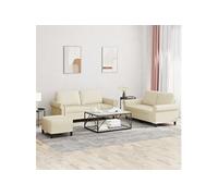 3-delige Loungeset met kussens kunstleer crÃme3202156