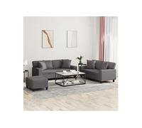 vidaXL 3-delige Loungeset met kussens kunstleer grijs3201931 Gris G
