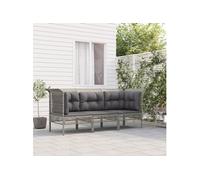 3-delige Loungeset met kussens poly rattan grijs3187474