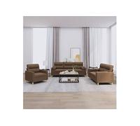 3-delige Loungeset met kussens stof bruin3201555