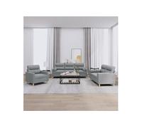 Ensemble de Canapés avec Coussins Sièges Salon 3 pcs Jaune Clair Tissu vidaXL