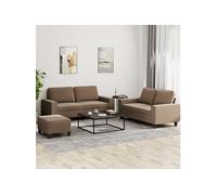 Vidaxl Ensemble De Canapés 3 Pcs Marron Tissu Marron