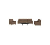 vidaXL Ensemble de canapés 3 pcs marron tissu, canapé, siège de canapé, canapé relax, canapé confort, fauteuil de télévision