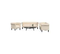 3-delige Loungeset stof crÃmekleurig3209198