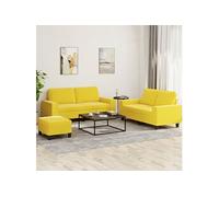 3-delige Loungeset stof lichtgeel3201895