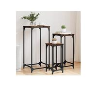 vidaXL Tables d’Appoint Gigognes 3 pcs, Tables Basses, Bouts de Canapé, Meubles de Salon Salle de Séjour, Industriel, Chêne 838940