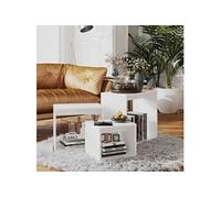 Vidaxl Tables Gigognes 3 Pcs Blanc Aggloméré Blanc