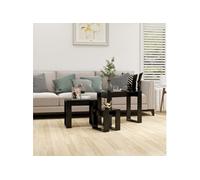 Vidaxl Tables Gigognes 3 Pcs Noir Aggloméré Noir