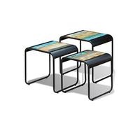 Vidaxl Tables Gigognes 3 Pcs Bois De Récupération Massif Marron