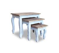 vidaXL Ensemble de tables gigognes 3 pcs Bois de récupération massif