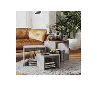 Vidaxl Tables Gigognes 3 Pcs Gris Béton Aggloméré Gris