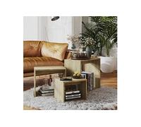 3-delige Tafeltjesset spaanplaat sonoma eikenkleurig808579