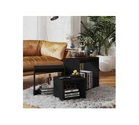 vidaXL 3-delige Tafeltjesset spaanplaat zwart808577 Noir G