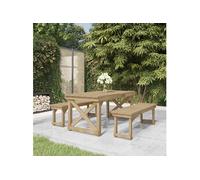 vidaXL 3-delige Tuinset geÃ¯mpregneerd massief grenenhout3096621 G