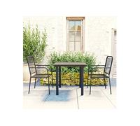 Mobilier à Dîner d'Extérieur 5 pcs Verre et Acier Noir Salon de Jardin vidaXL