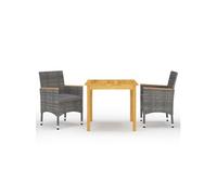 vidaXL 3-delige Tuinset grijs3067676 Gris G