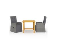 vidaXL 3-delige Tuinset grijs3068712 Gris G