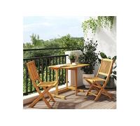 Vidaxl Ensemble À Manger De Jardin Pliable 3 Pcs Bois D'acacia Massif