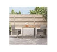 vidaXL 3-delige Tuinset met kussens poly rattan grijs3187404 Gris G