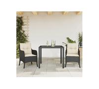 Vidaxl Ensemble À Manger De Jardin Avec Coussins 3 Pcs Noir