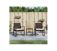vidaXL 3-delige Tuinset met kussens polypropeen rattan bruin360207 Marron G