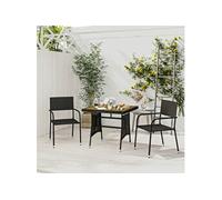 3-delige Tuinset poly rattan zwart3120086