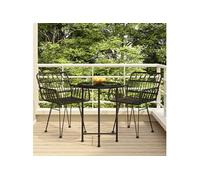 vidaXL 3-delige Tuinset poly rattan zwart3157834 Noir G