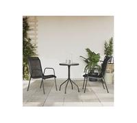 Vidaxl Ensemble À Manger De Jardin 3 Pcs Noir Acier