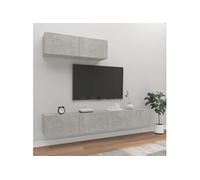 vidaXL 3-delige Tv-meubelset bewerkt hout betongrijs3114481 Gris G