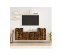 3-delige Tv-meubelset bewerkt hout gerookt eikenkleurig3188507