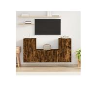 vidaXL 3-delige Tv-meubelset bewerkt hout gerookt eikenkleurig3188531 Marron G