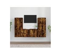Ensemble de Meubles TV 3 pcs, Armoires de Télévision Murales, Meubles Télé Salon Salle de Séjour, Moderne, Chêne Fumé Bois d'Ingénierie