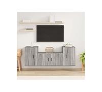 3-delige Tv-meubelset bewerkt hout grijs sonoma eikenkleurig3188508